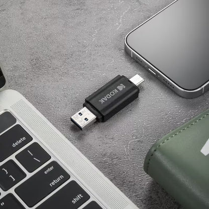 KODAK K143D Series 128GB Dual Flash Drive USB 3.2 Gen1 / Type-C