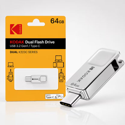 Kodak K223C 64GB Series Type-C USB3.1 Dual Flash Drive Mini Memory Stick
