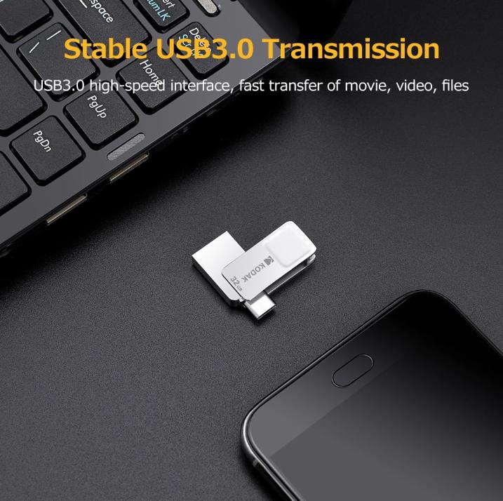 Kodak K223C 64GB Series Type-C USB3.1 Dual Flash Drive Mini Memory Stick